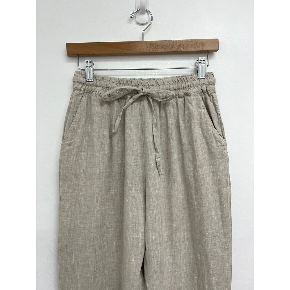 Magic Linen Pull On Drawstring Cropped Coastal Na… - image 5